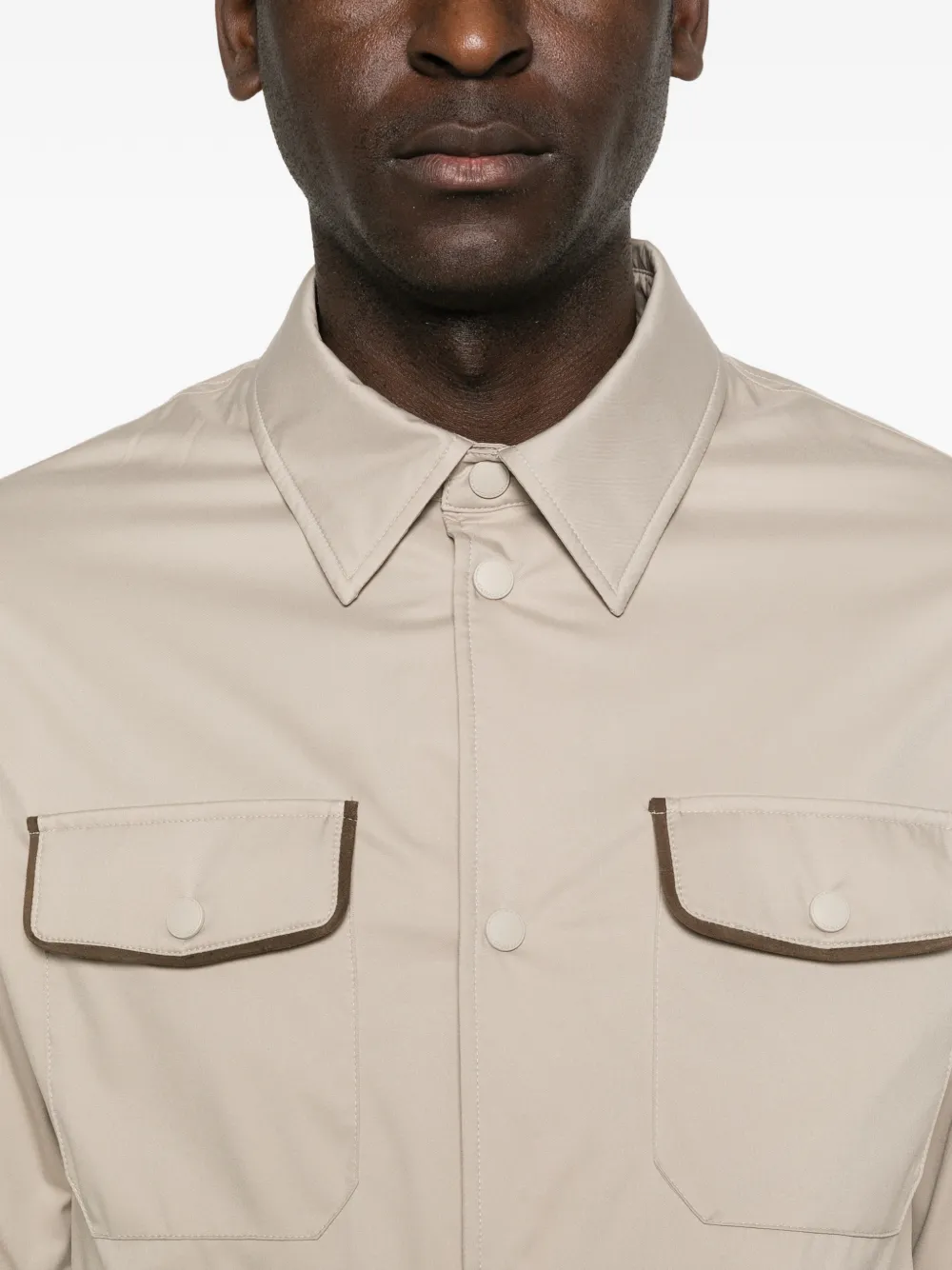 Canali Jack met opgestikte zak Beige
