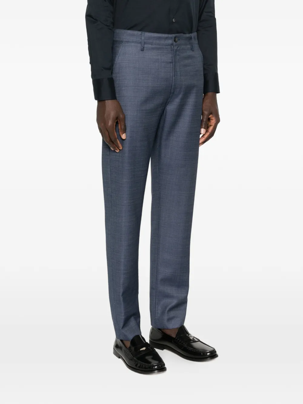  Canali Button Tailored Trousers - Blue 