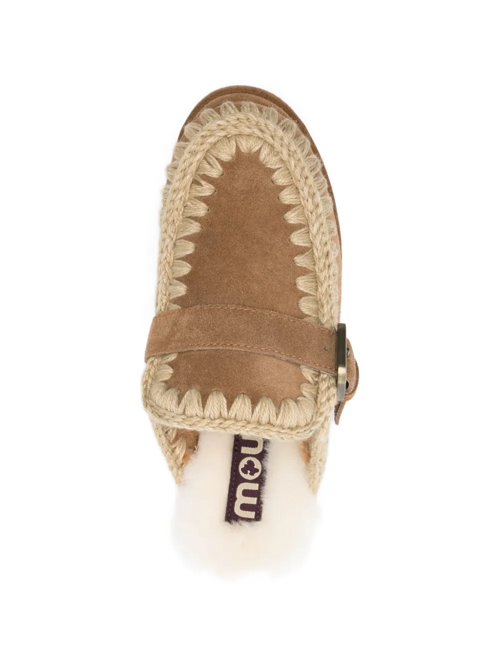 Mou Katoenen muiltjes met plateauzool Bruin