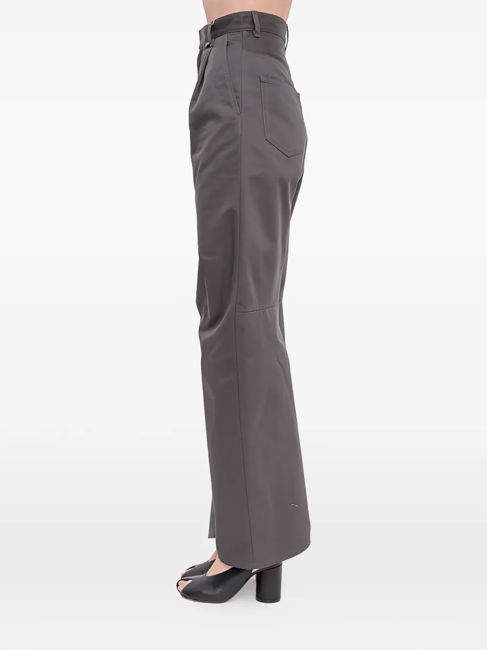 MM6 Maison Margiela pleated wide-leg trousers - Grigio