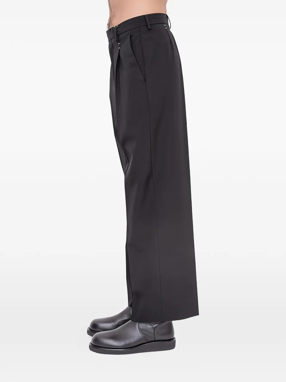 MM6 Maison Margiela Pantaloni plissé - Nero