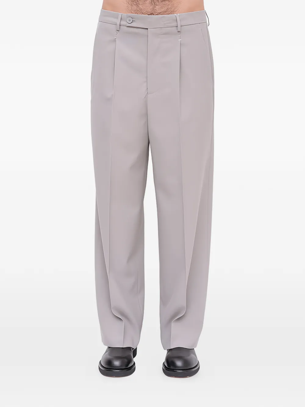 MM6 Maison Margiela Pantaloni plissé - Grigio