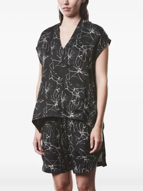 Thom Krom blusa con estampado marmoleado y cuello en V
