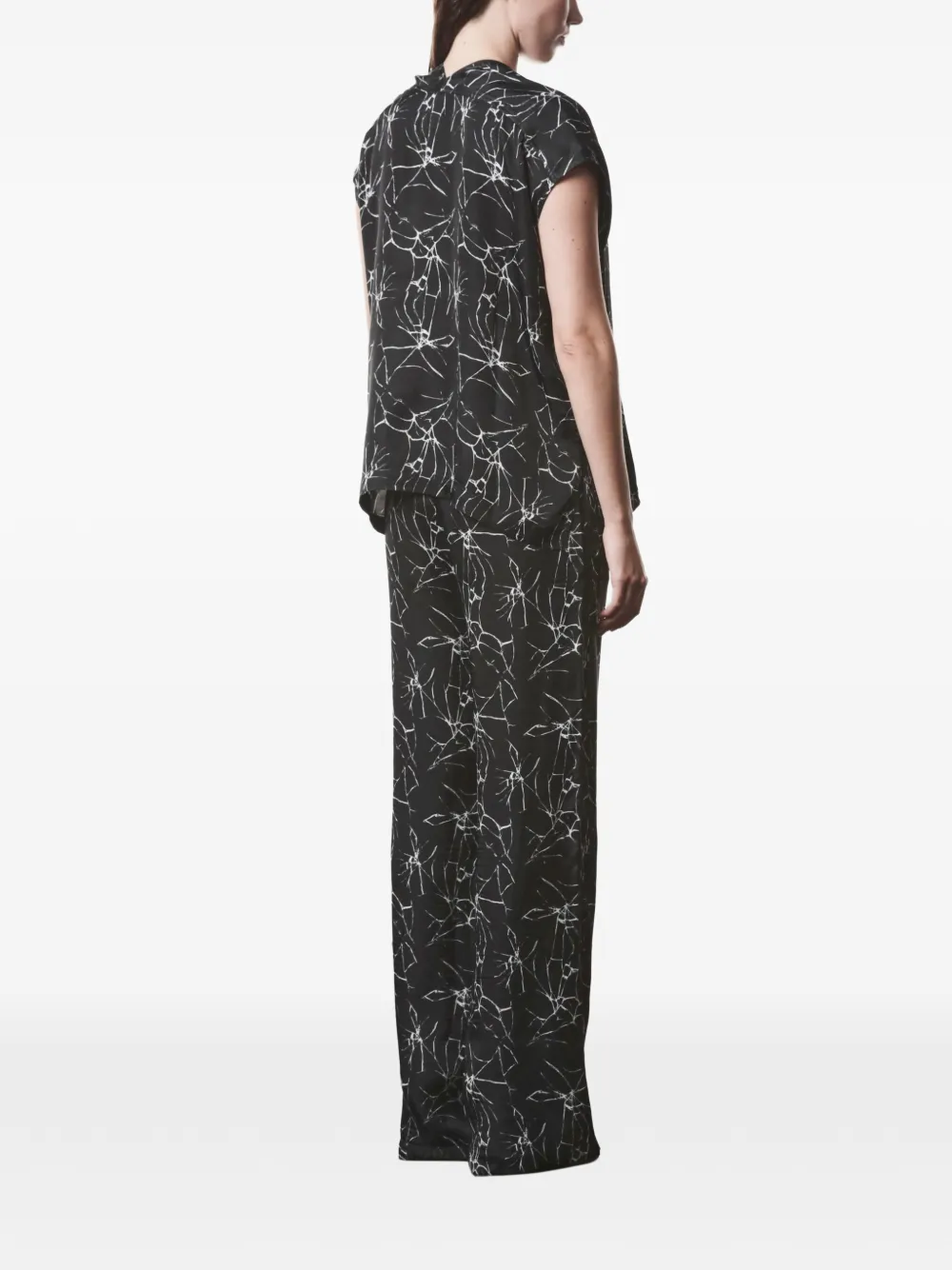 Thom Krom Broek met marmerprint Zwart