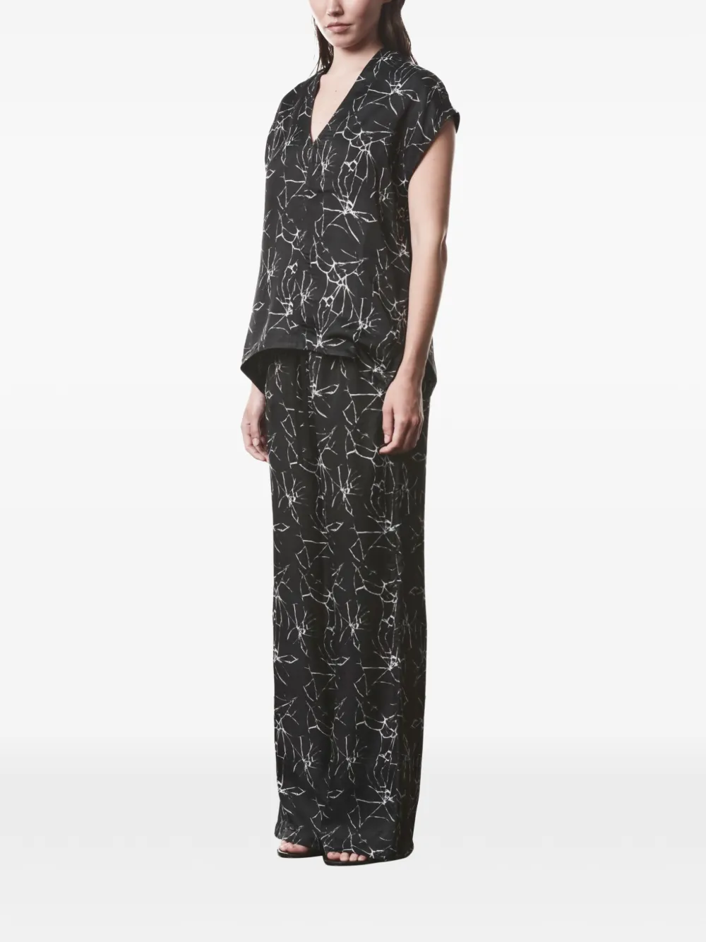 Thom Krom Broek met marmerprint Zwart