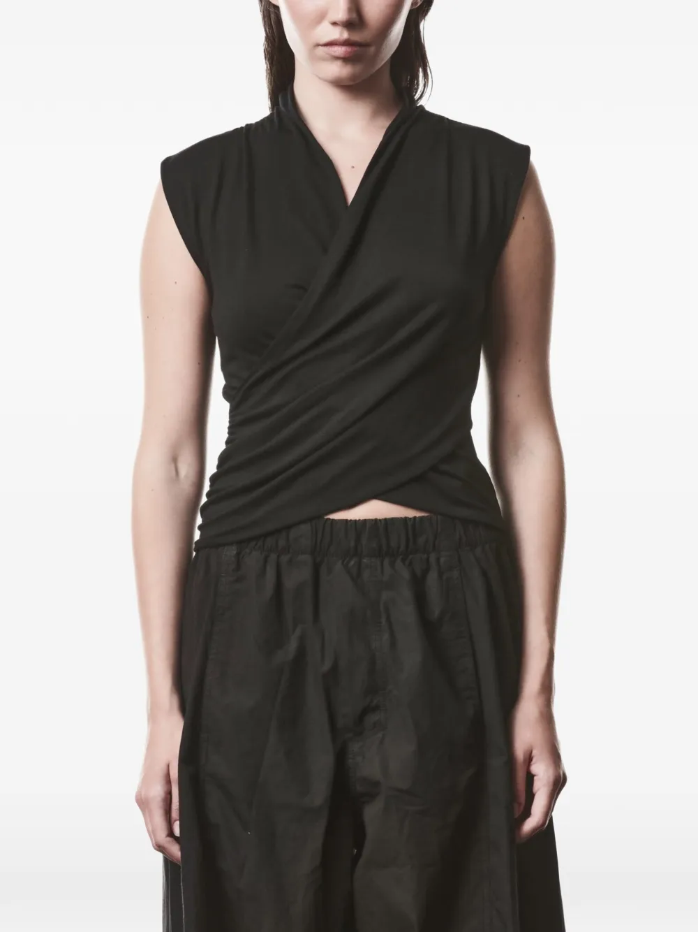 Thom Krom crossover sleeveless t-shirt - Nero