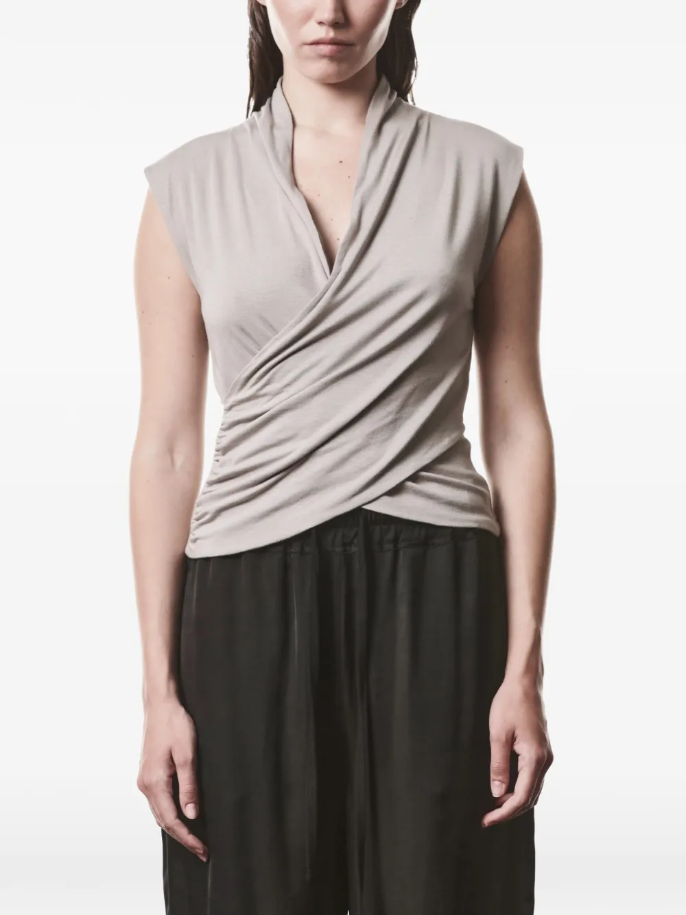 Thom Krom surplice sleeveless t-shirt - Toni neutri