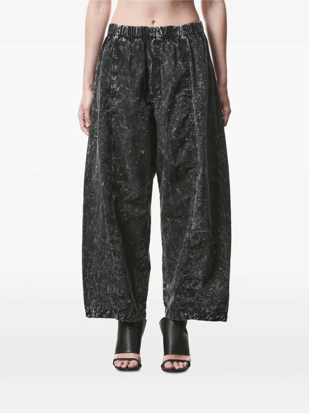  Thom Krom Marble-print Trousers - Black 