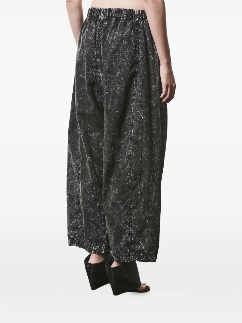 Thom Krom Marble-print Trousers - Black 