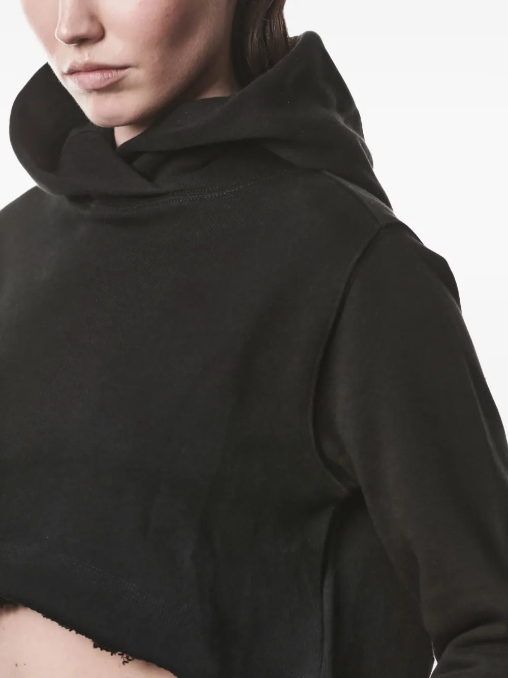 Thom Krom Cropped katoenen hoodie Zwart