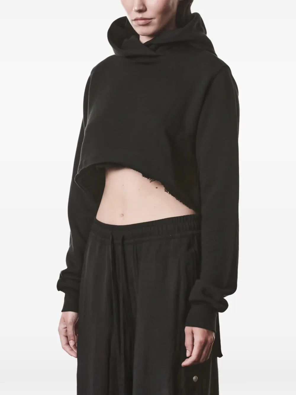 Thom Krom cropped cotton hoodie - Nero