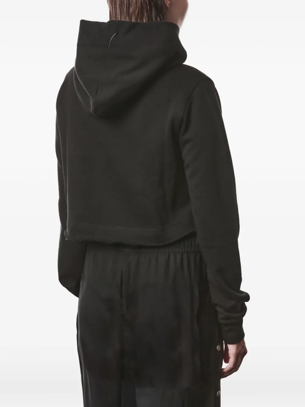 Thom Krom Cropped katoenen hoodie Zwart