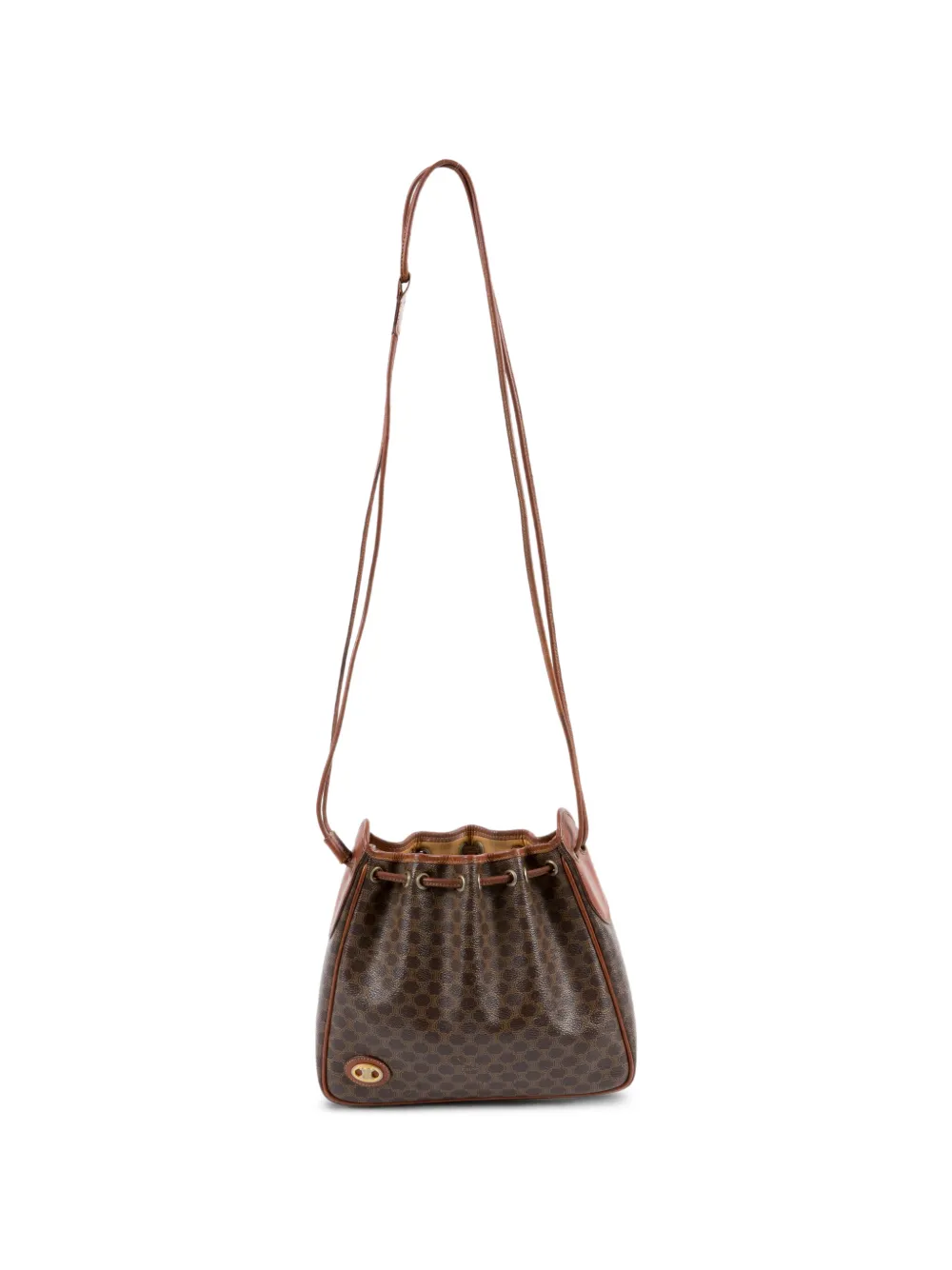 Celine Pre-Owned 1990s triomphe leather shoulder bag - Marrone