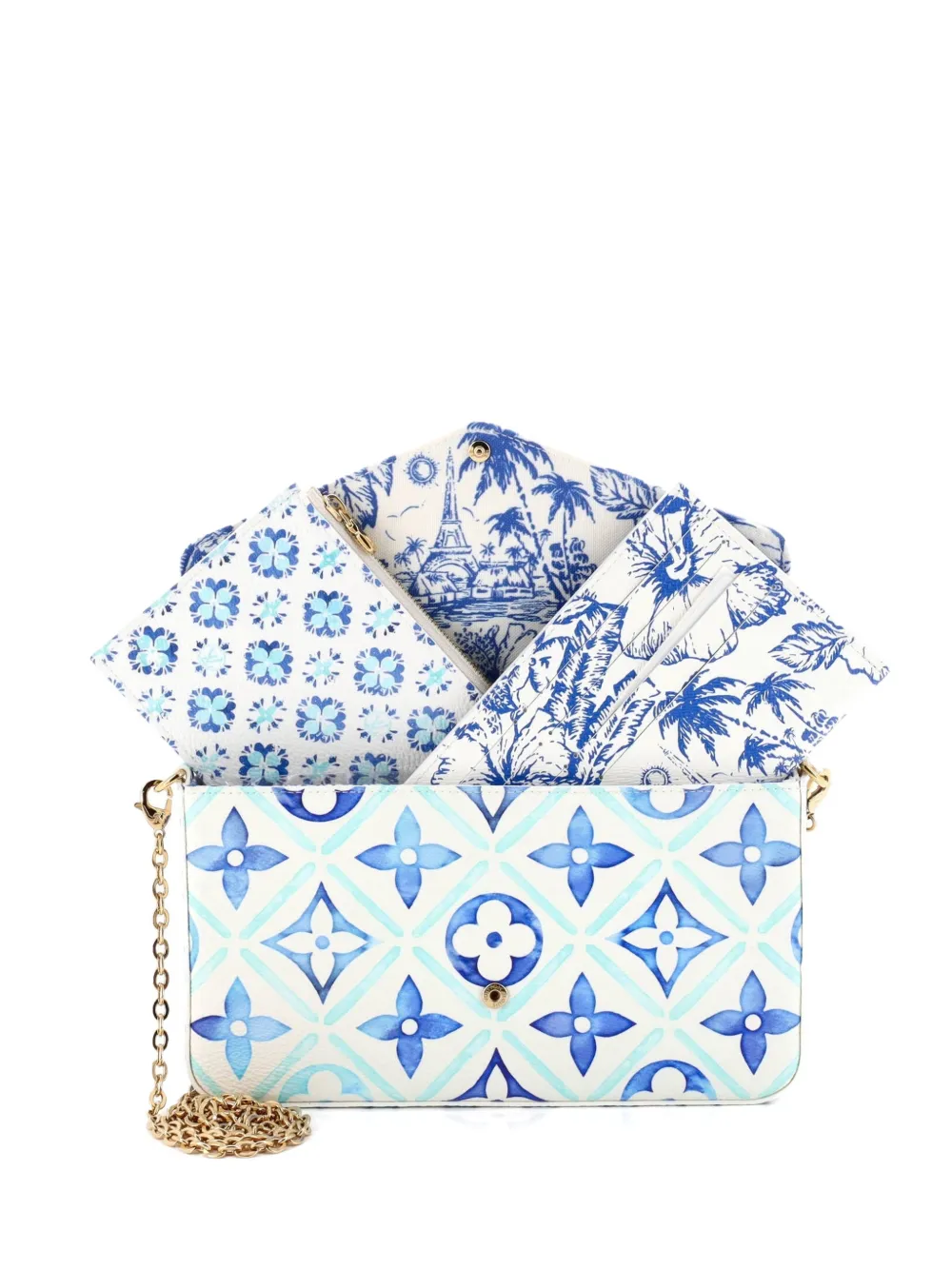 Louis Vuitton Pre-Owned Felicie Pochette Monogram Tiles By The Pool shoulder bag - Blau