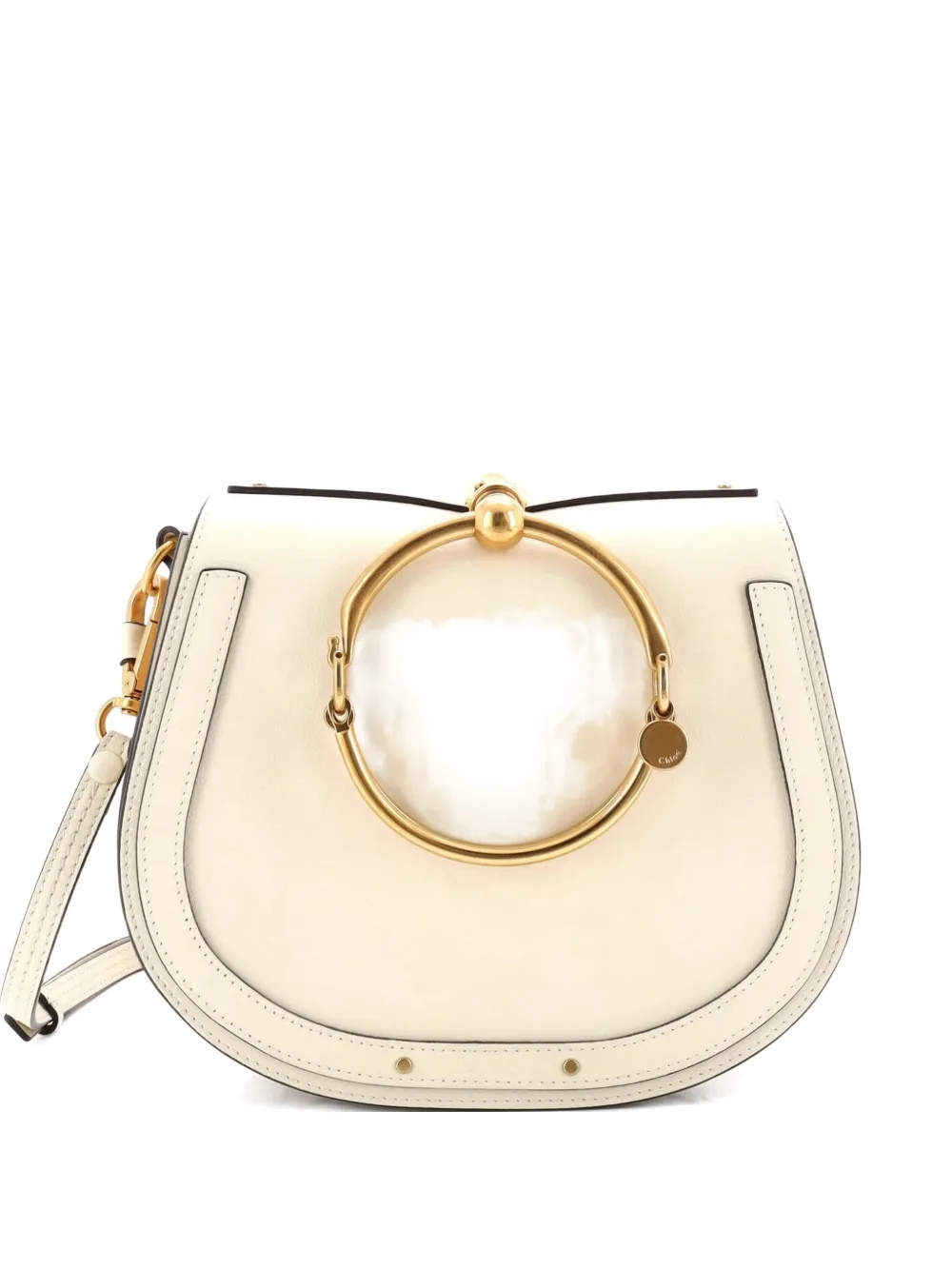 Chloé Pre-Owned Borsa a tracolla Nile media in pelle - Bianco