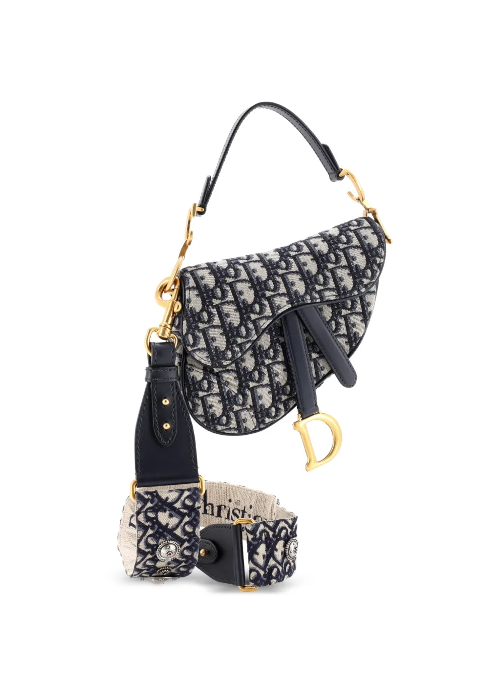 Christian Dior Pre-Owned Saddle Handbag Oblique Canvas Mini shoulder bag - Blu