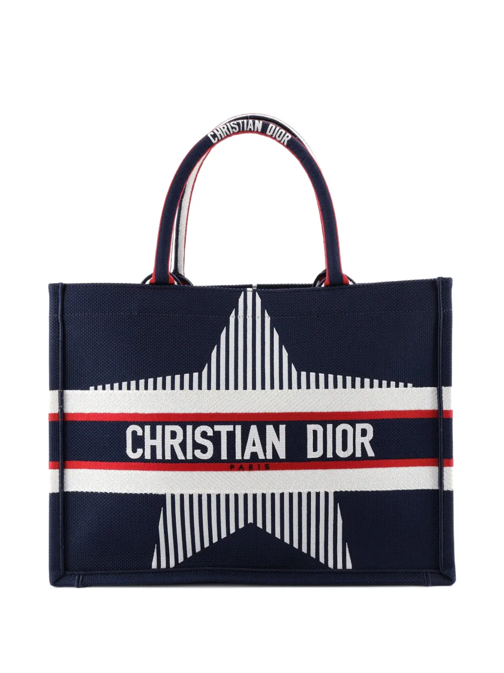 Christian Dior Pre-Owned Book Embroidered Canvas Medium tote bag - Blu