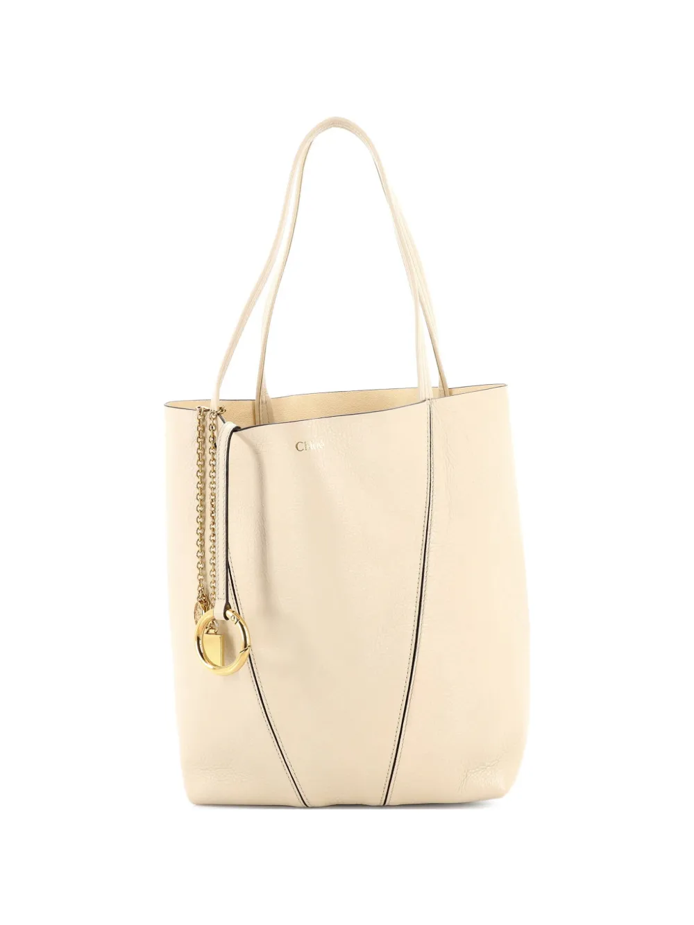 Chloé Pre-Owned Spin Leather Medium tote bag - Toni neutri