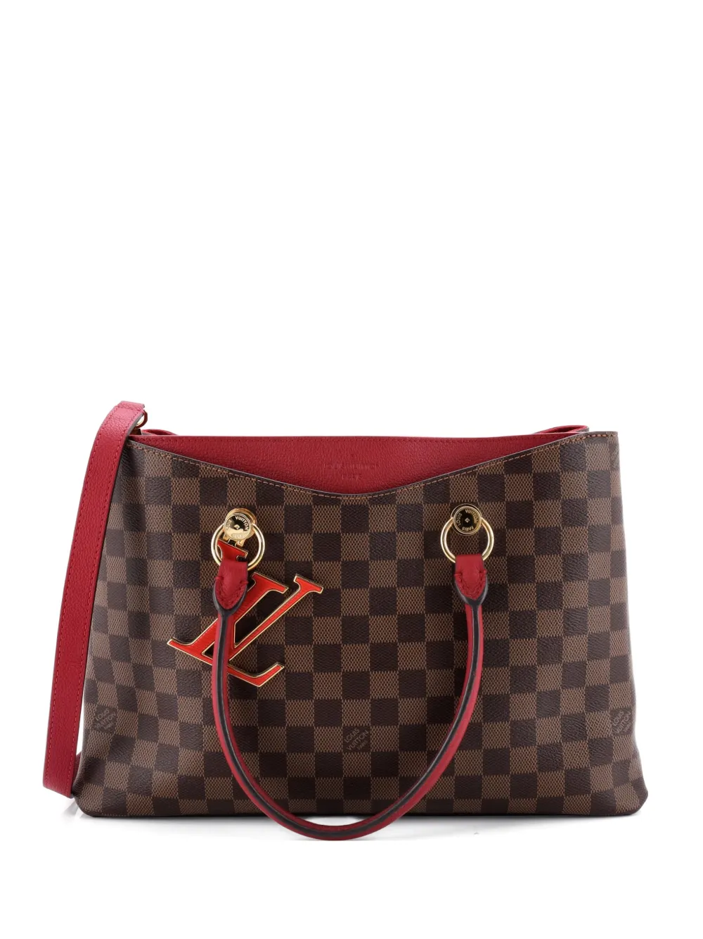 Louis Vuitton Pre-Owned LV Riverside Handbag Damier with Leather tote bag - Marrone