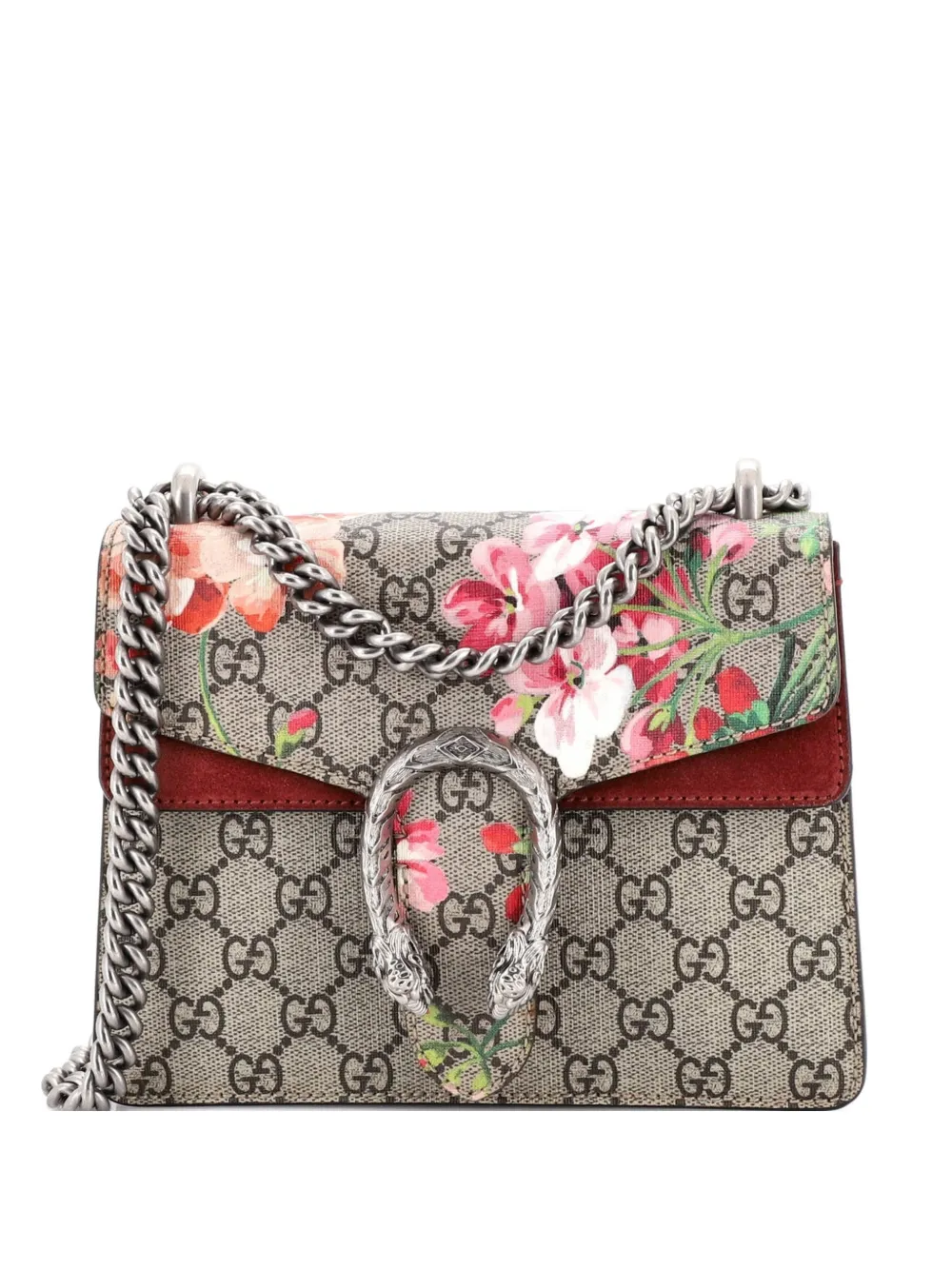 Gucci Pre-Owned Dionysus Bag Blooms Print GG Coated Canvas Mini shoulder bag - Braun