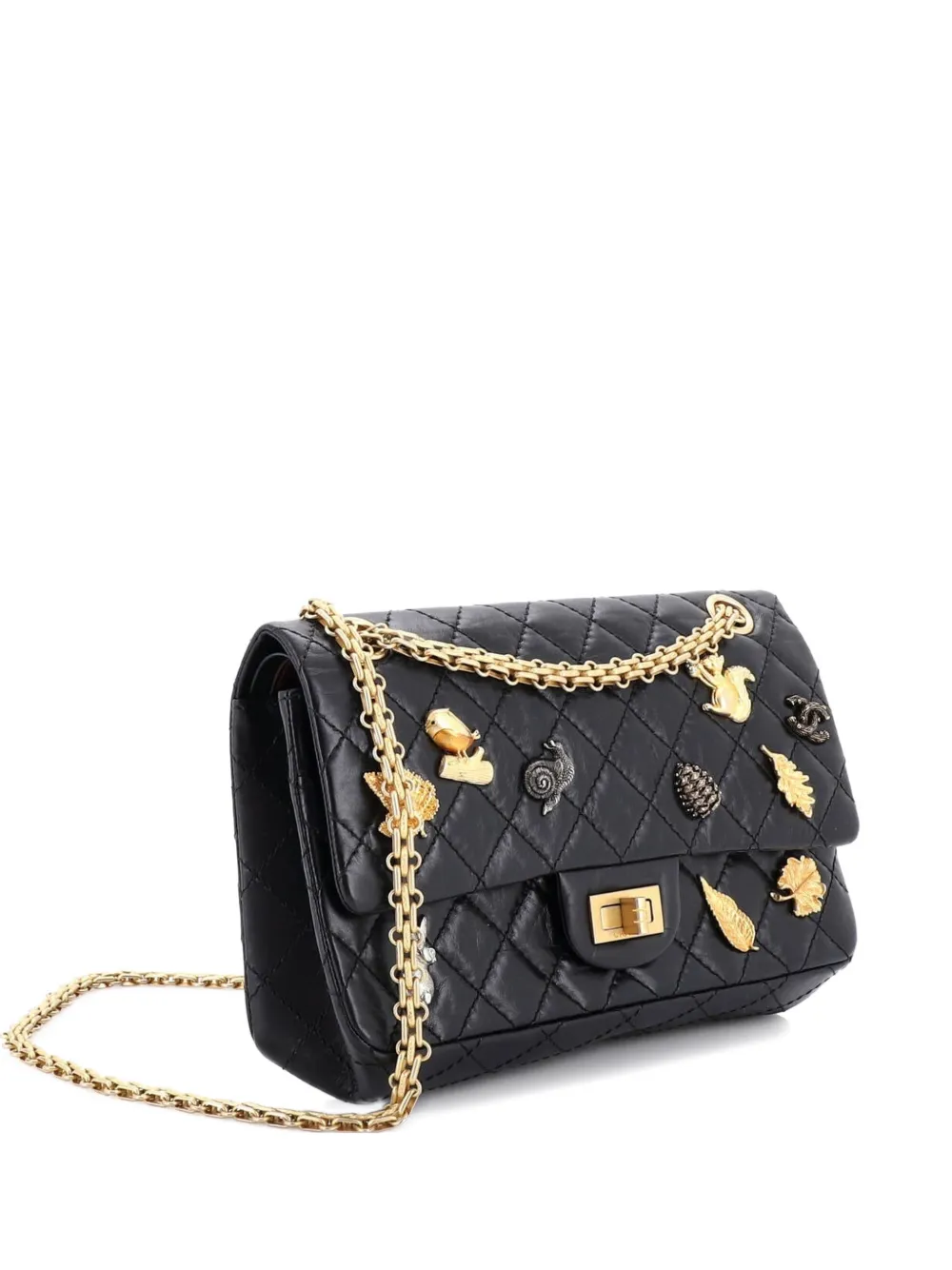 CHANEL Pre-Owned Lucky Charms Reissue 2.55 Flap Bag Quilted Aged Calfskin 225 shoulder bag - Nero