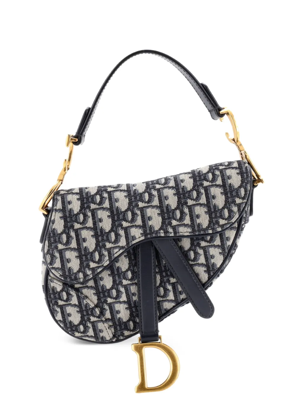 Christian Dior Pre-Owned Saddle Handbag Oblique Canvas Mini shoulder bag - Blu