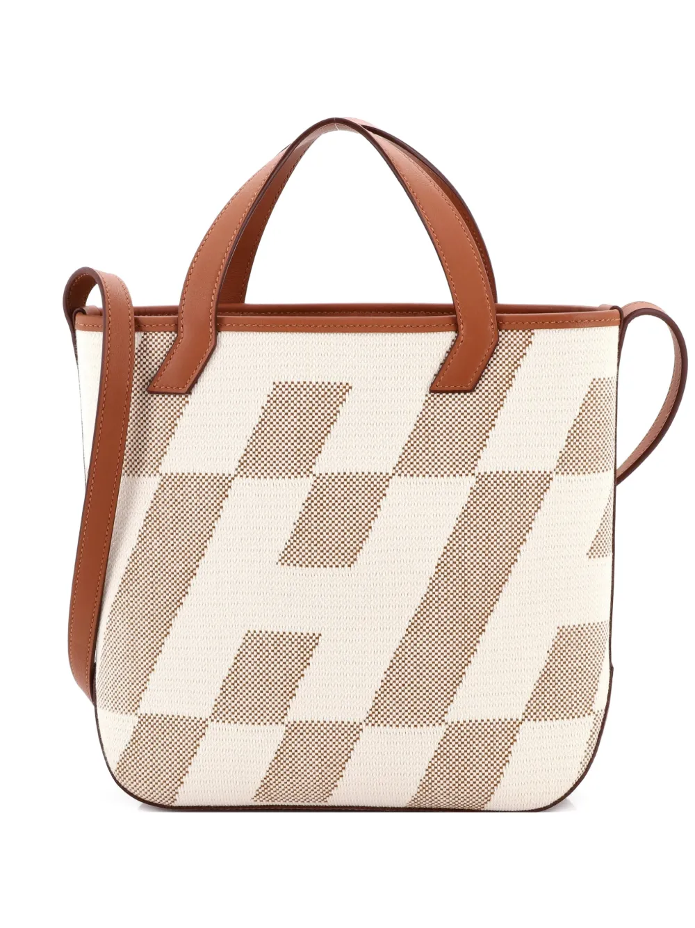 Hermès Pre-Owned Borsa a spalla Cabas H en Biais 27 in tela e pelle - Marrone