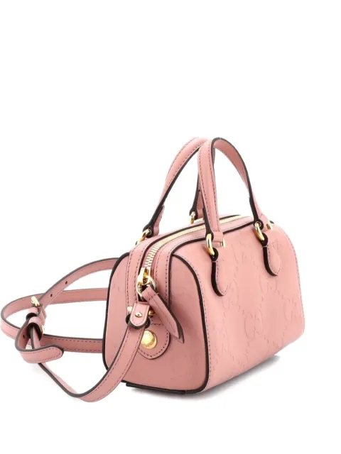 Gucci Pre-Owned Convertible Boston Bag Jumbo GG Embossed Leather Super Mini crossbody bag