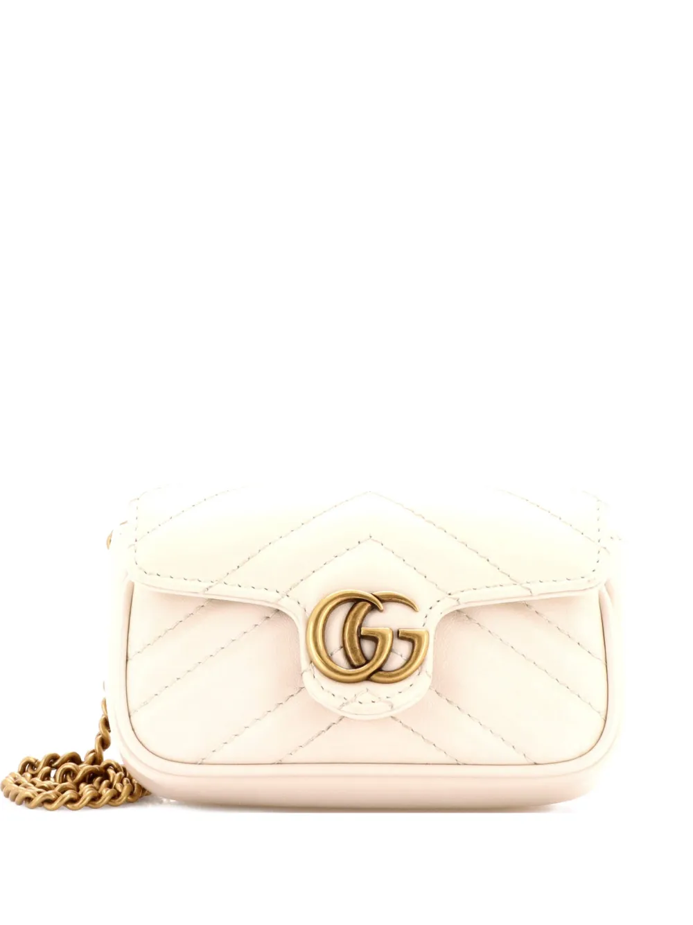 Gucci Pre-Owned GG Marmont Coin Purse on Chain Matelasse Leather clutch bag - Toni neutri