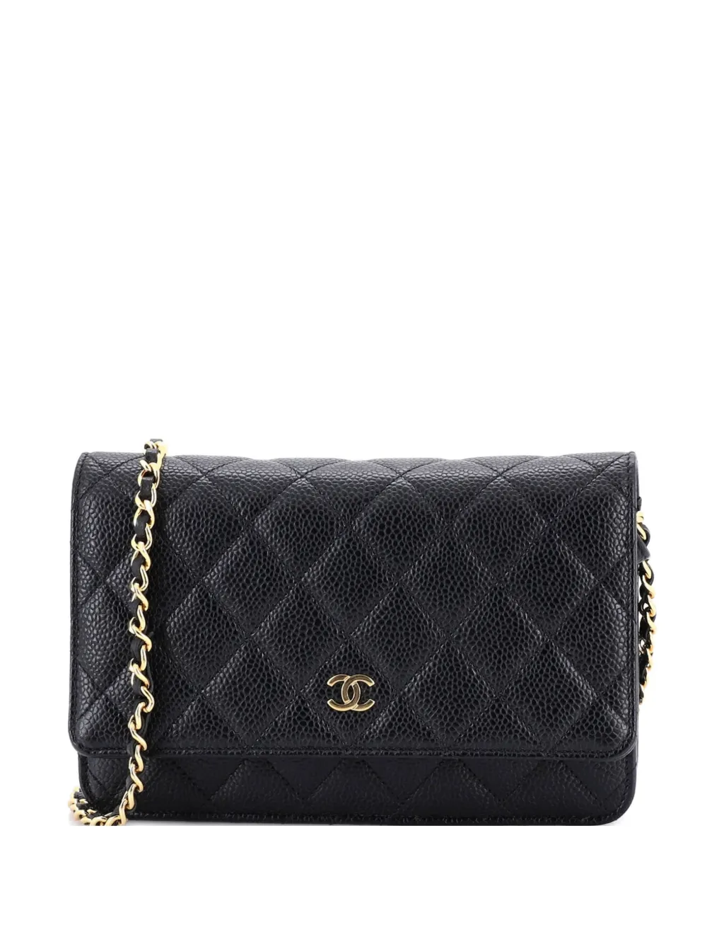 CHANEL Pre-Owned Wallet on Chain Quilted Caviar crossbody bag - Nero
