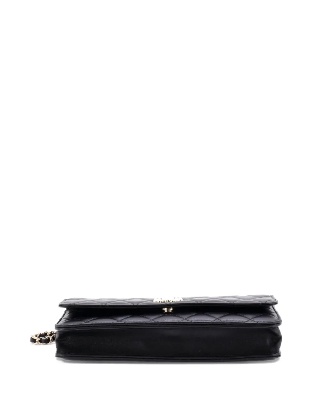 Pearl Cc Chain Flap Bag Quilted Lambskin Shoulder Bag