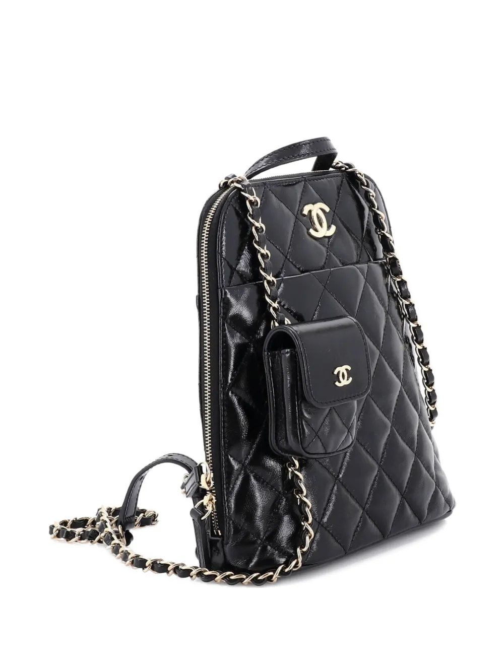 My Pocket Quilted Shiny Calfskin Backpack