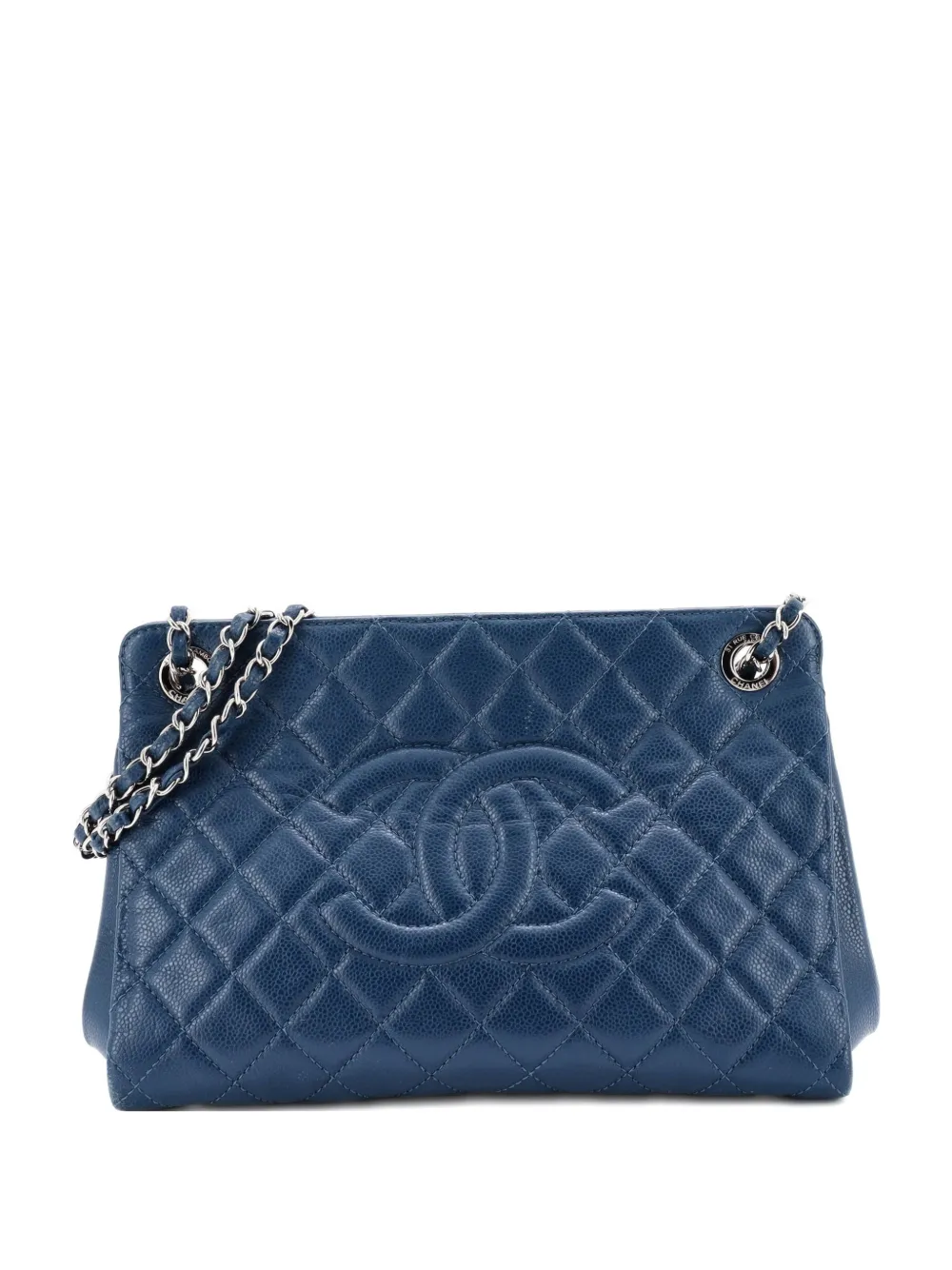 CHANEL Pre-Owned Timeless CC Frame Quilted Caviar Medium tote bag - Blu