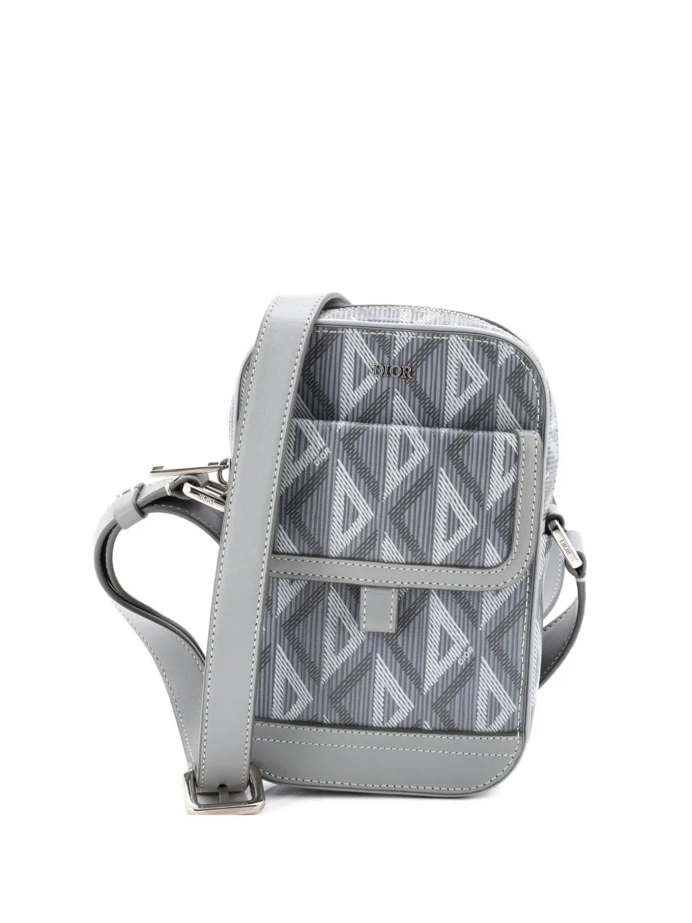 Christian Dior Pre-Owned Hit the Road Messenger Bag CD Diamond Coated Canvas and Leather crossbody bag - Grigio