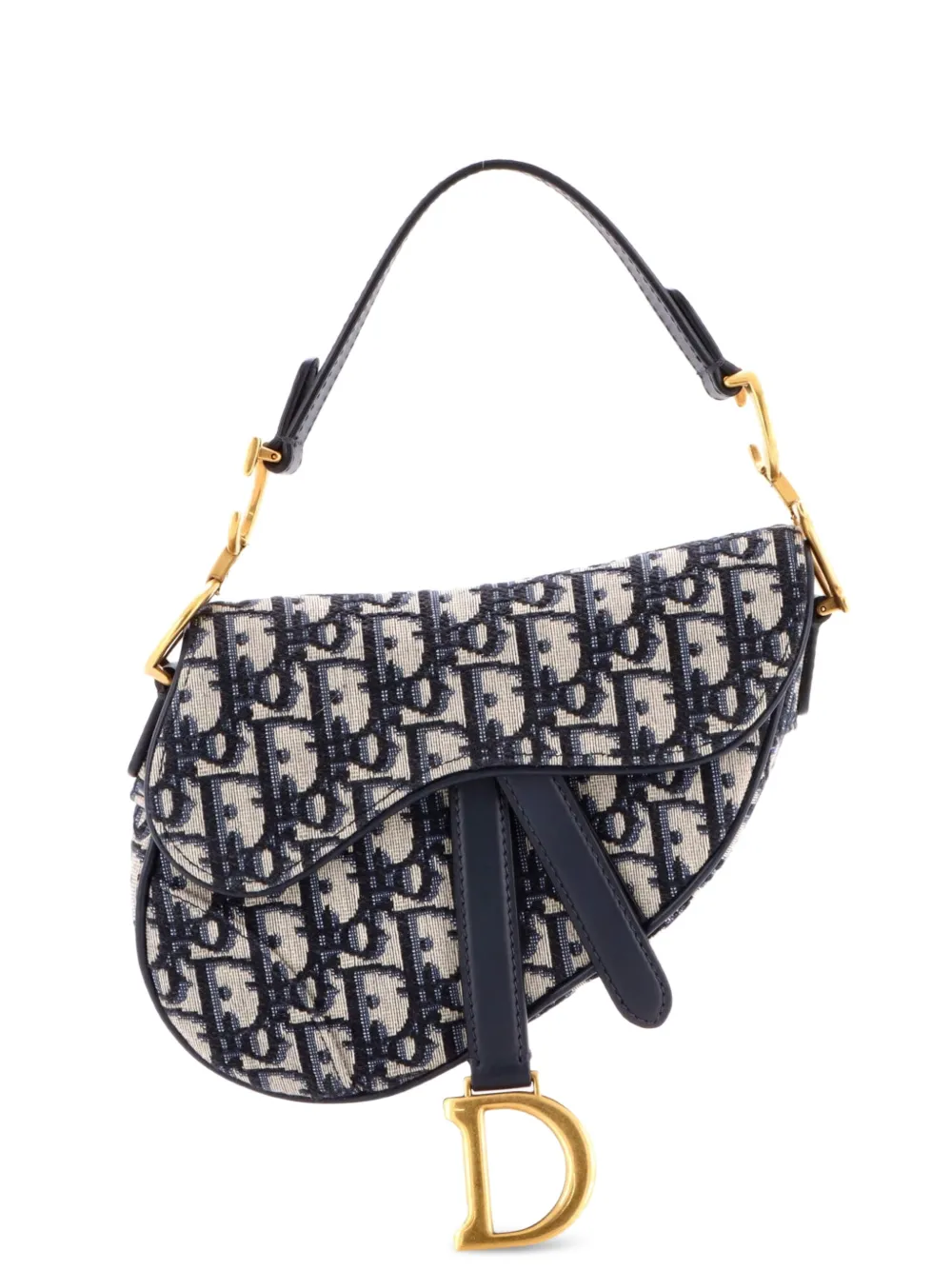 Christian Dior Pre-Owned Saddle Handbag Oblique Canvas Mini shoulder bag - Blu