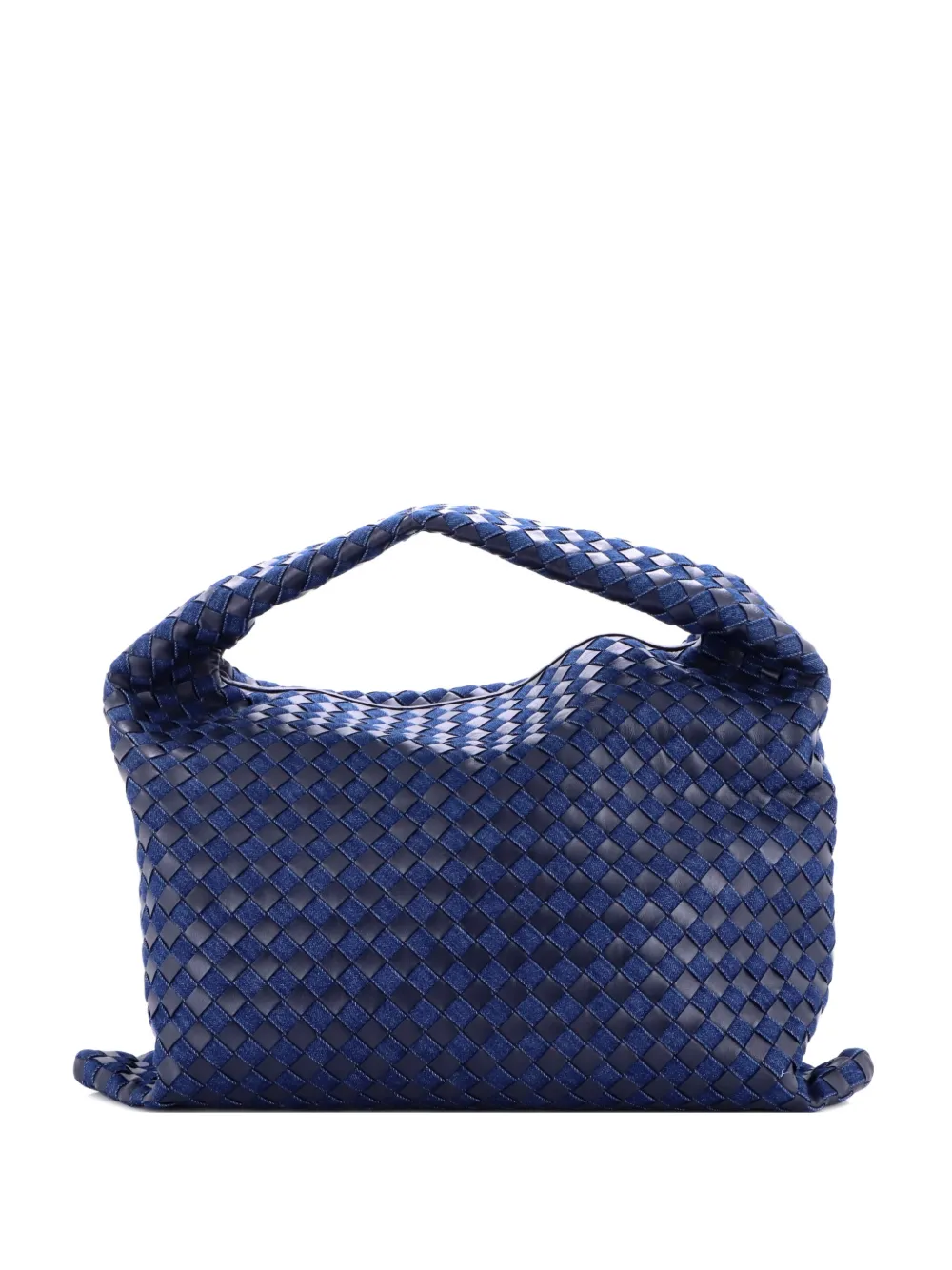 Bottega Veneta Pre-Owned Hop Intrecciato Leather and Denim Large hobo bag - Blu