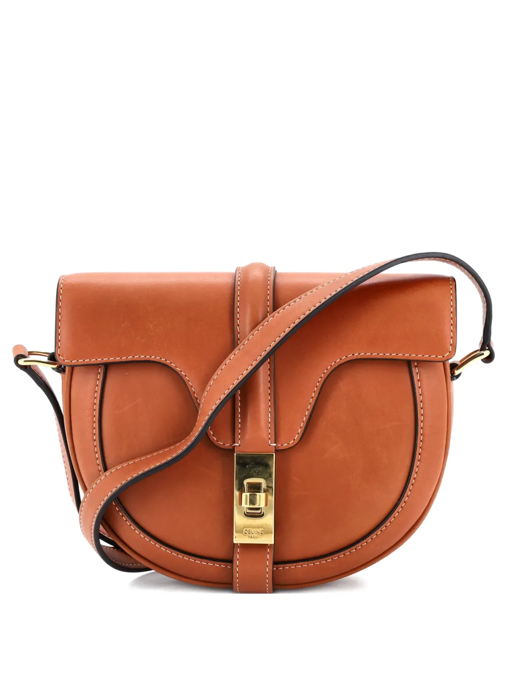 Celine Pre-Owned Borsa a tracolla Besace 16 media in pelle di vitello - Marrone