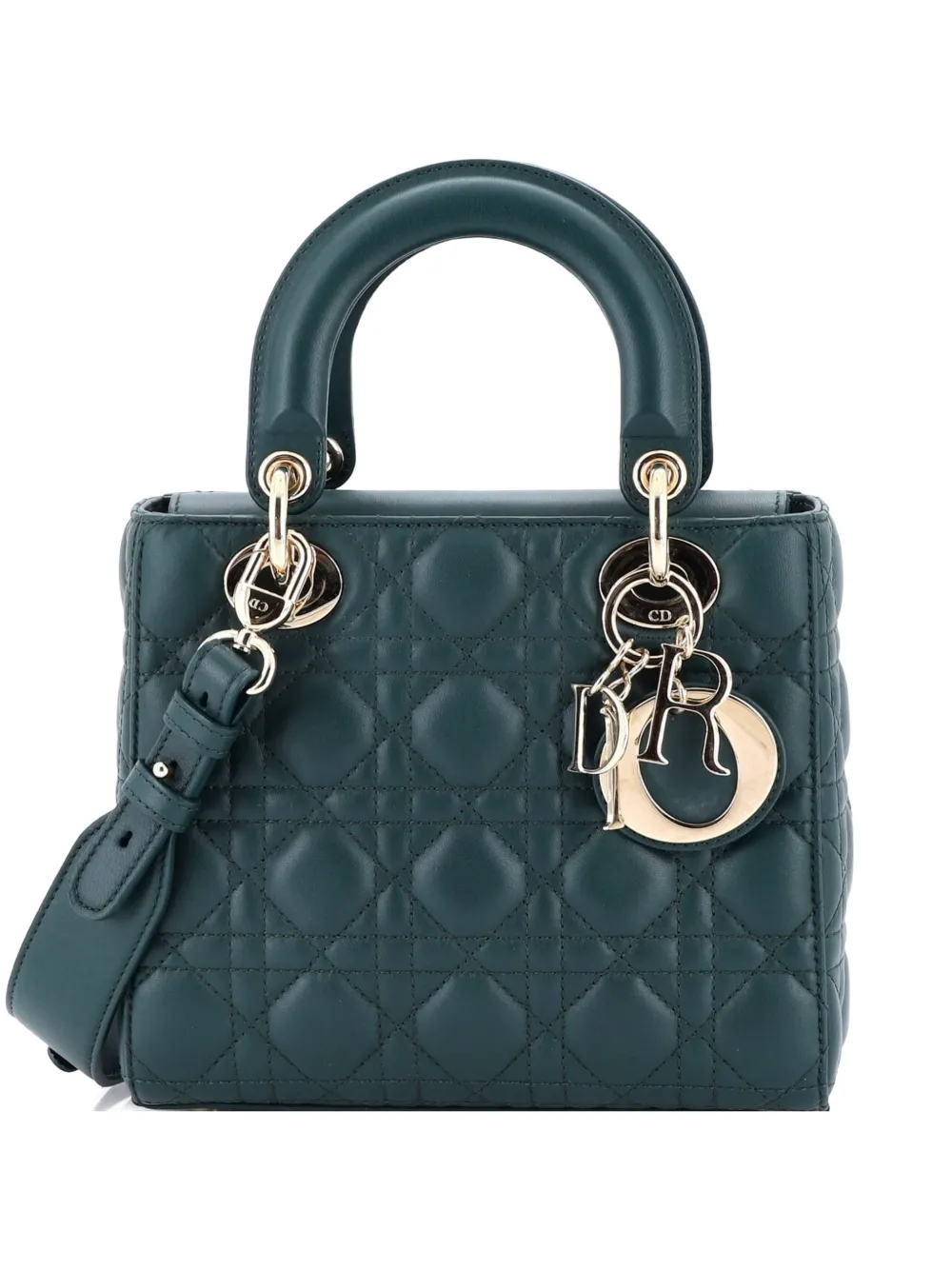 Christian Dior Pre-Owned My ABCDior Lady Dior Bag Cannage Quilt Lambskin crossbody bag - Verde