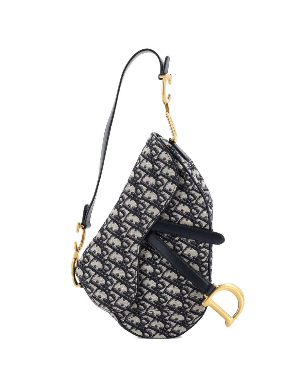 Christian Dior Pre-Owned Saddle Handbag Oblique Canvas Medium shoulder bag - Blu