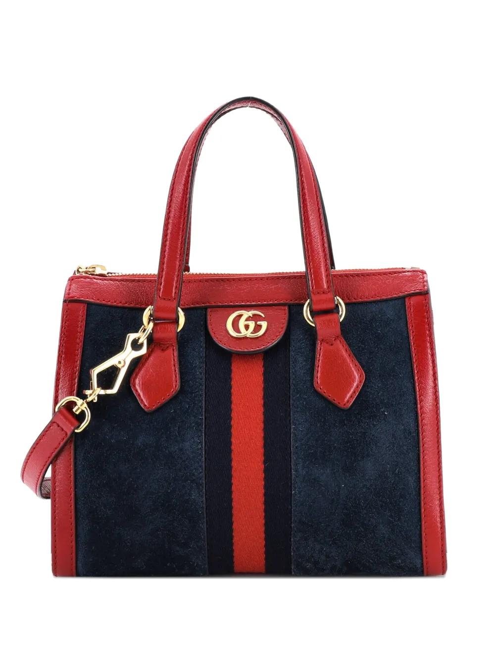 Gucci Pre-Owned Ophidia Top Handle Tote Suede Small satchel - Blu