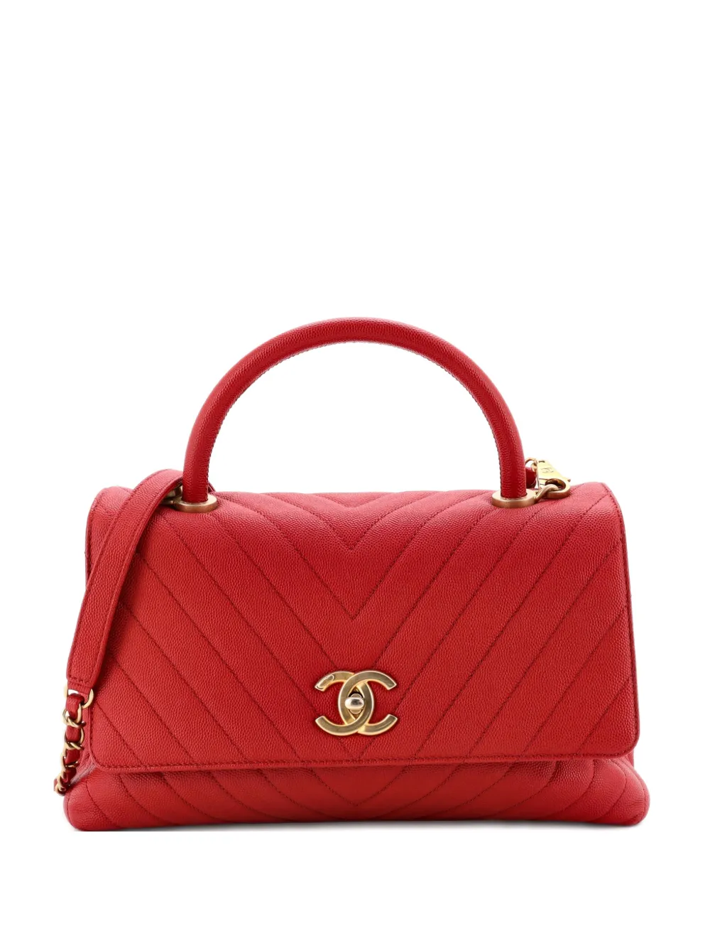 CHANEL Pre-Owned Borsa a tracolla Coco piccola in pelle Caviar trapuntata - Rosso