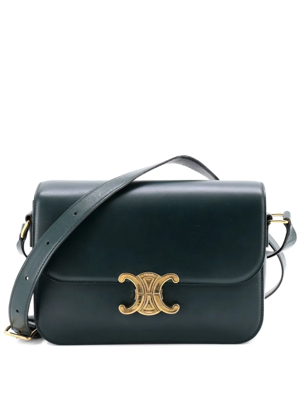 Celine Pre-Owned Triomphe Shoulder Bag Smooth Calfskin Medium crossbody bag - Verde