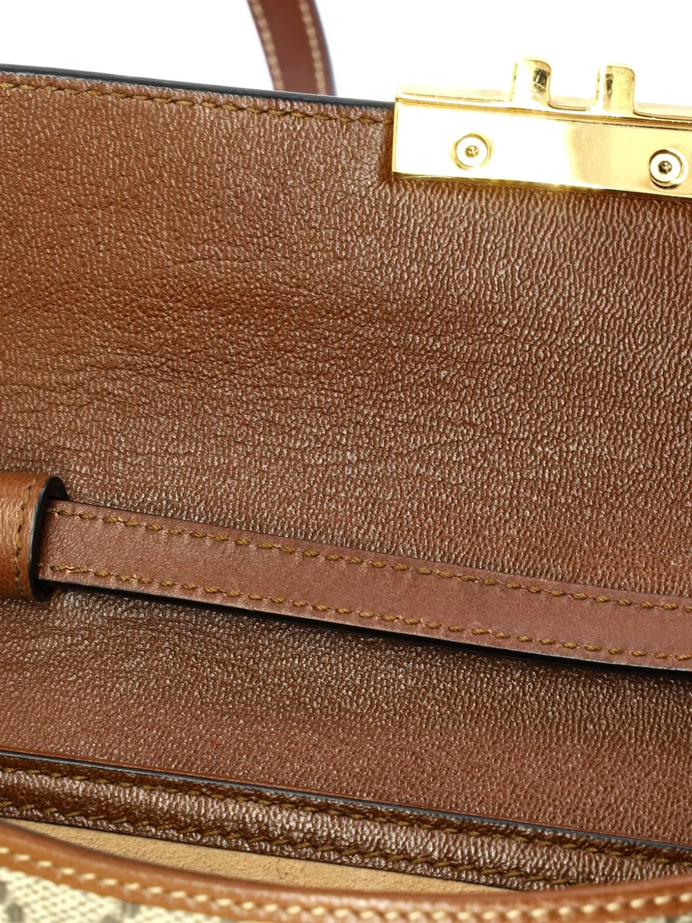 Padlock Top Handle Bag Gg Coated Canvas And Leather Mini Crossbody Bag
