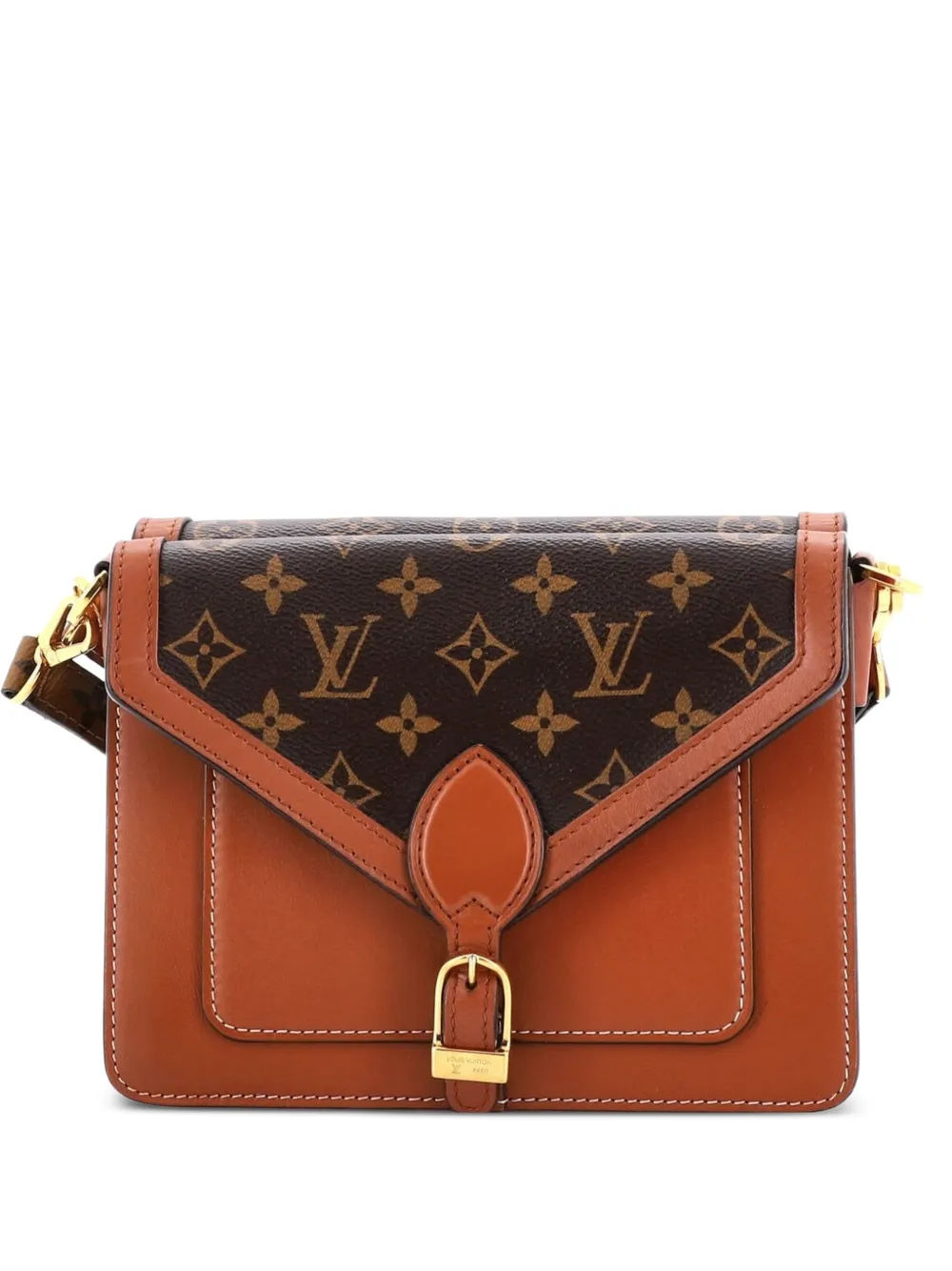 Louis Vuitton Pre-Owned Biface Handbag Leather and Reverse Monogram Canvas shoulder bag - Marrone