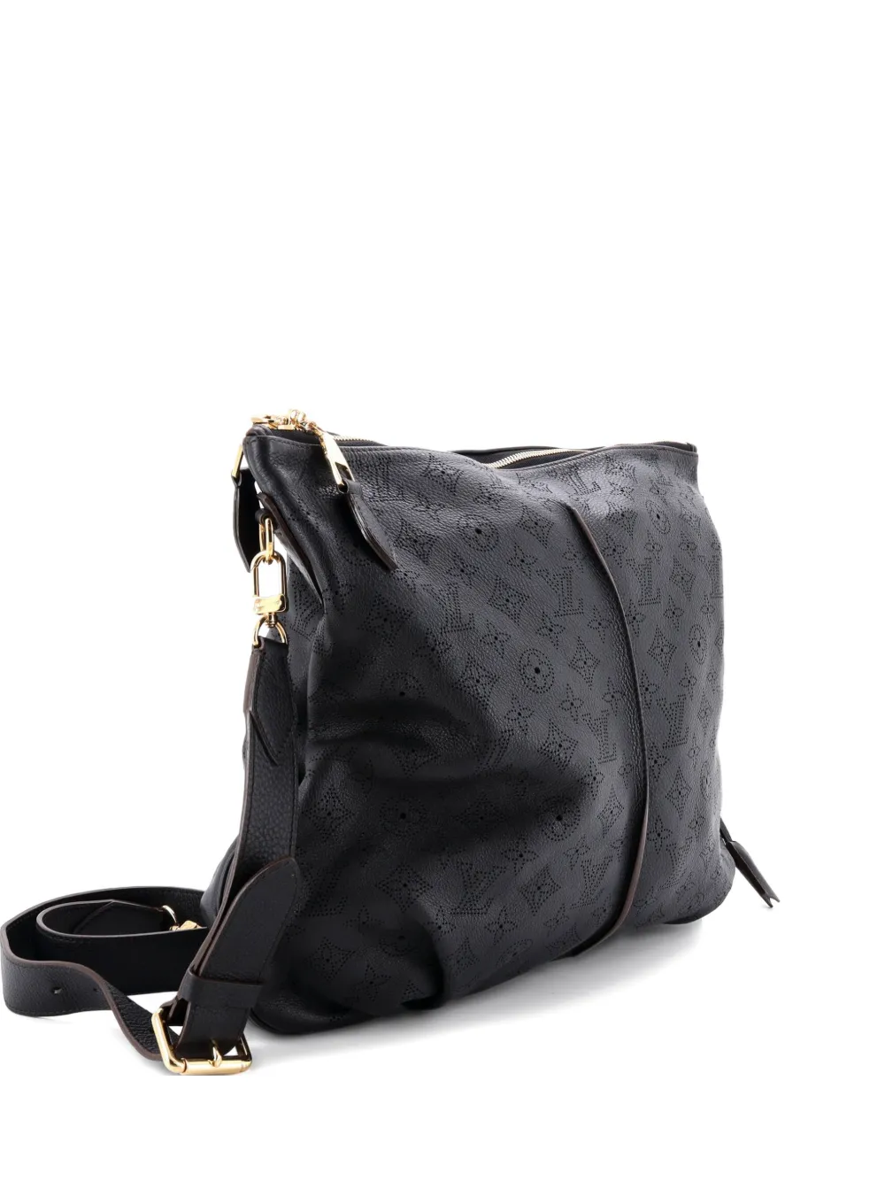 Louis Vuitton Pre-Owned Selene Handbag Mahina Leather MM hobo bag - Nero