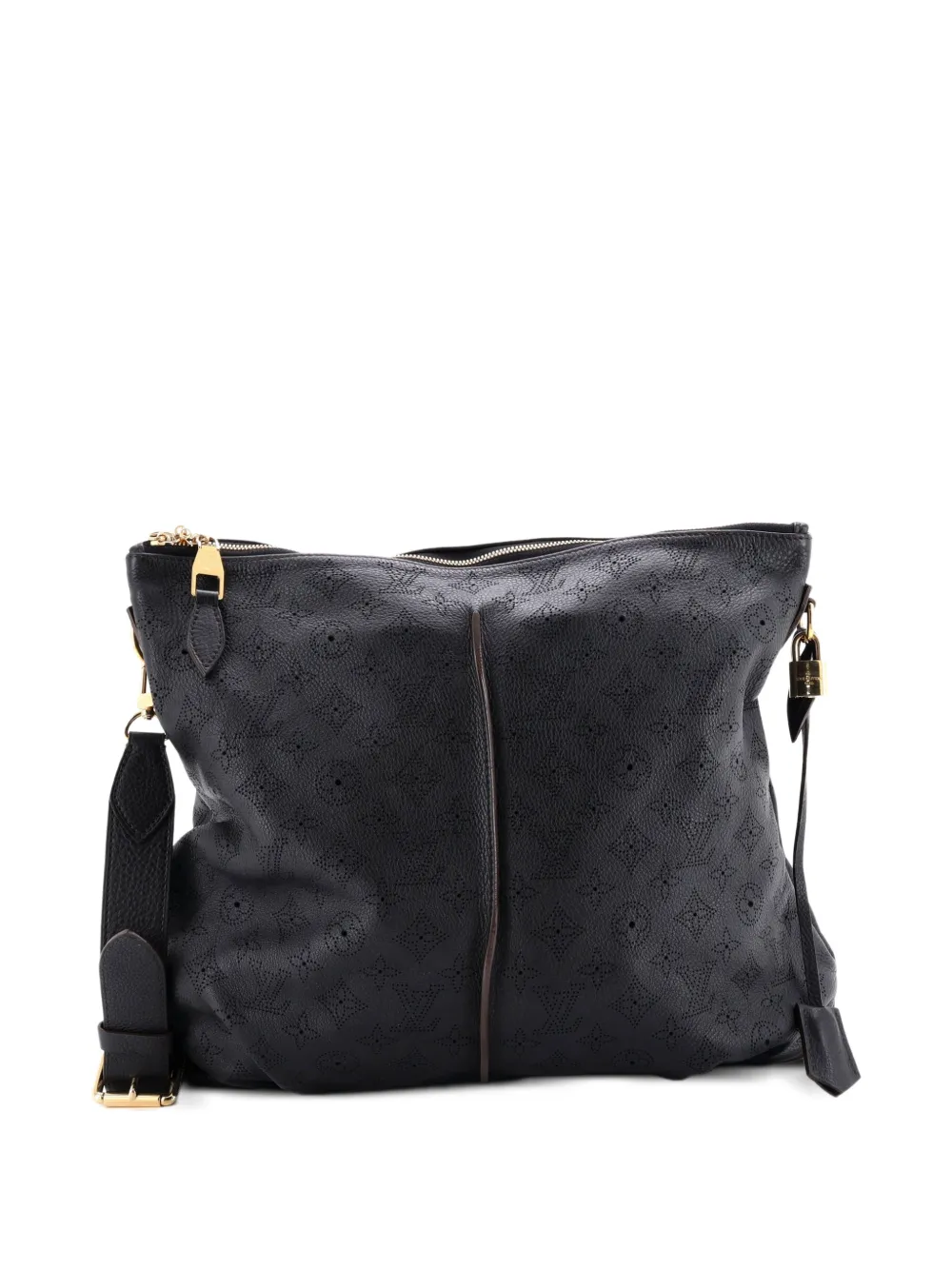Louis Vuitton Pre-Owned Selene Handbag Mahina Leather MM hobo bag - Nero