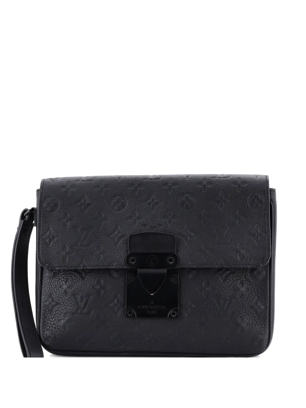 Louis Vuitton Pre-Owned S Lock Monogram Taurillon Leather clutch bag - Nero