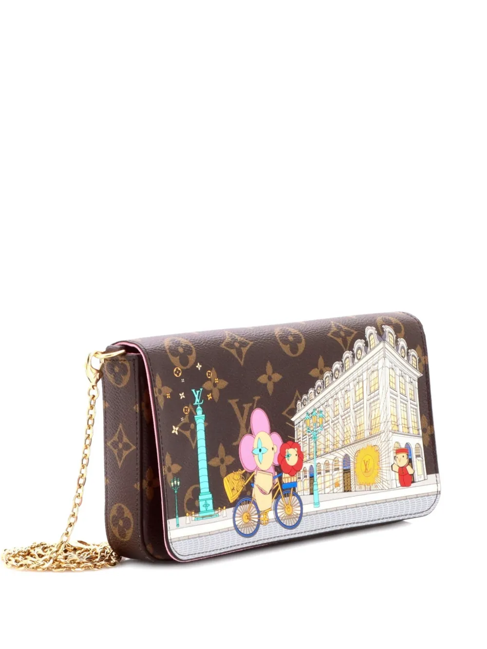 Louis Vuitton Pre-Owned Felicie Pochette Limited Edition Vivienne Xmas Monogram Canvas crossbody bag - Marrone