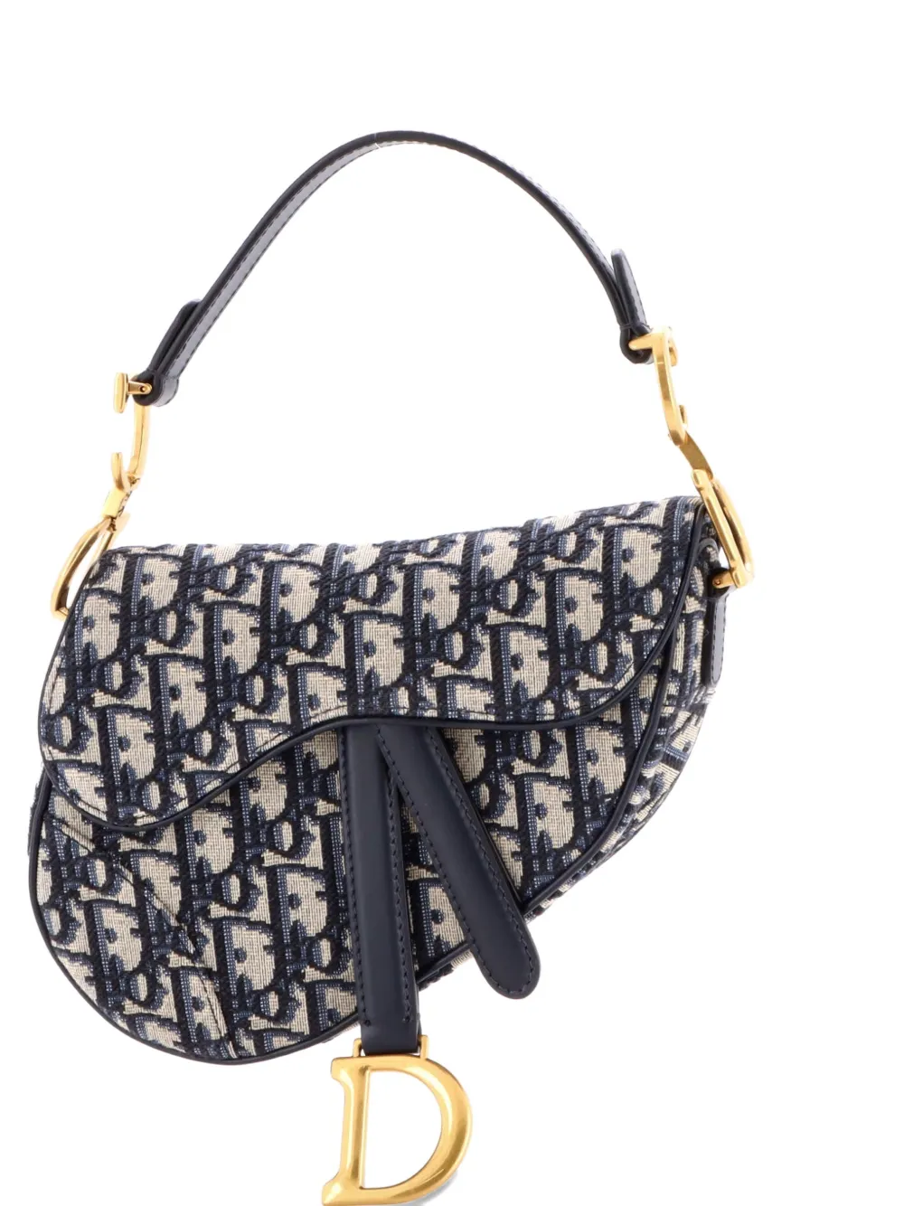 Christian Dior Pre-Owned Saddle Handbag Oblique Canvas Mini shoulder bag - Blu