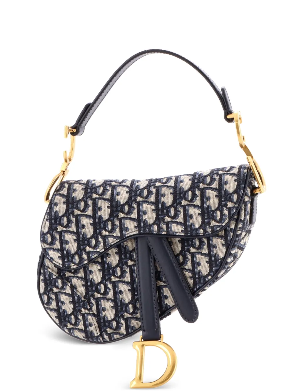 Christian Dior Pre-Owned Saddle Handbag Oblique Canvas Mini shoulder bag - Blu